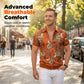 📢📢50% OFF !!⏰Men's Vintage Floral Print Zip-Up Top