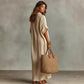 Women's Minimalist Solid Color Maxi Dress