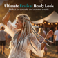 💇‍♀️ LIMITED-TIME 50% OFF! ✨ Maillard Style Pre-Braided Hair Extensions – Bohemian Braids, Metallic Accents, Festival Ready 🌸