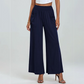 Women's Casual Wide Leg Pants – Milk Silk Fabric & Elastic High Waist 🌸