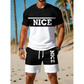 Men's Color-Block Tee and Shorts Set