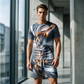 📢📢40% OFF !! ⏰Men's Casual Graphic T-Shirt and Shorts Set