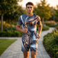 📢📢40% OFF !! ⏰Men's Casual Graphic T-Shirt and Shorts Set