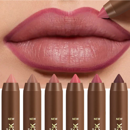 💄 Long-Lasting Matte Lip Crayon for Women | 2-in-1 Liner & Lipstick | Hydrating & Non-Drying | Precision Triangular Tip | 6 Colors ✨