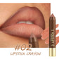 💄 Long-Lasting Matte Lip Crayon for Women | 2-in-1 Liner & Lipstick | Hydrating & Non-Drying | Precision Triangular Tip | 6 Colors ✨