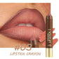 💄 Long-Lasting Matte Lip Crayon for Women | 2-in-1 Liner & Lipstick | Hydrating & Non-Drying | Precision Triangular Tip | 6 Colors ✨