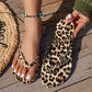 📢📢40% OFF !! ⏰Leopard Print Flip-Flops with Heart Charm