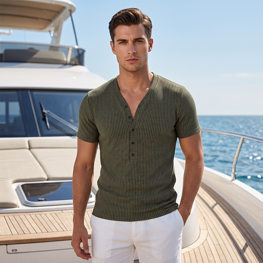 ⏳Time-Limited Special⏰Breathable T-Shirt – Classic V-Neck Henley Design & Premium Polyester Fabric 💪