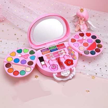 💖👛Kids Washable Makeup Toy Set with Portable Pink Handbag