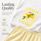 📢📢40% OFF !! ⏰Women Summer Lemon Graphic T-Shirt and Striped Shorts Set
