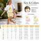 📢📢40% OFF !! ⏰Women Summer Lemon Graphic T-Shirt and Striped Shorts Set