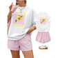 📢📢40% OFF !! ⏰Women Summer Lemon Graphic T-Shirt and Striped Shorts Set