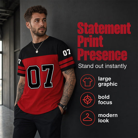 📢📢50% OFF !! ⏰Men’s Bold Number Graphic Sports T-Shirt