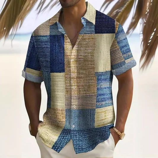 📢📢50% OFF !!⏰Men's Contrast Color Pattern Shirt