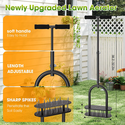 📢📢40% OFF !! ⏰Heavy-Duty Manual Lawn Coring Aerator