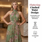 📢50% OFF !!⏰Elegant Floral Print Halter Neck Maxi Dress