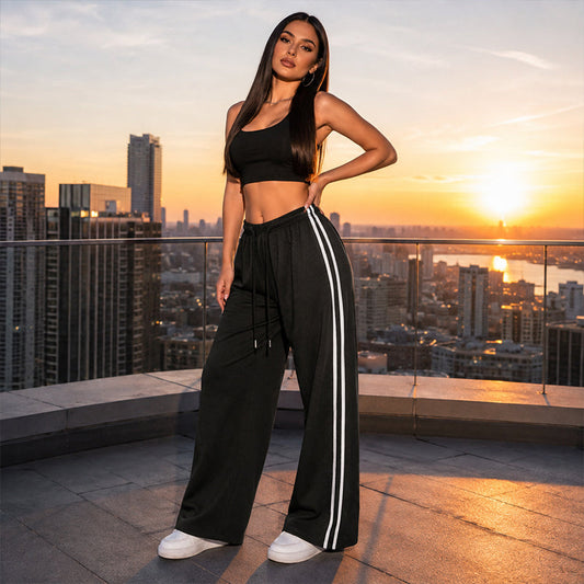 🌸 50% OFF NOW! 🌸Women's  Chic Striped Drawstring Track Pants