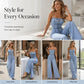 📢📢50% OFF !!⏰Women Spaghetti Strap Wide Leg Denim Jumpsuit