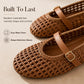 Women's Woven Ballet Flats Hollow Out Breathable Mary Jane Shoes