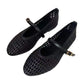 Women's Woven Ballet Flats Hollow Out Breathable Mary Jane Shoes