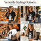 🍂🎃 Women's Halloween Graphic Tee | Cute Spooky Short Sleeve T-Shirt for Fall, Pumpkin Season & Casual Everyday Style