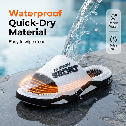 📢📢47% OFF !!⏰Men Massage Slippers Non Slip House Slides with Arch Support