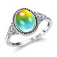 📢50% OFF !!⏰Vintage Oval Temperature Color Changing Mood Ring with Heart Accents