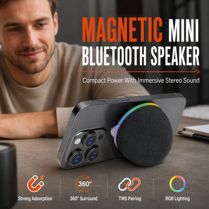📢📢40% OFF !! ⏰Magnetic Mini Bluetooth Speaker with RGB Ambient Light