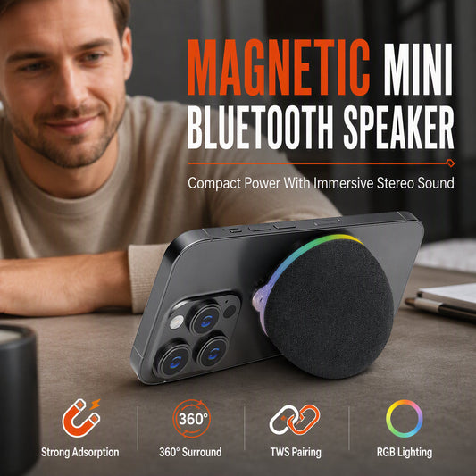 📢📢40% OFF !! ⏰Magnetic Mini Bluetooth Speaker with RGB Ambient Light