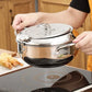 📢📢40% OFF !! ⏰ 304 Stainless Steel Japanese Tempura Fryer Pot – Mini Deep Frying Pan with Thermometer & Oil Drain Rack