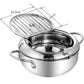 📢📢40% OFF !! ⏰ 304 Stainless Steel Japanese Tempura Fryer Pot – Mini Deep Frying Pan with Thermometer & Oil Drain Rack