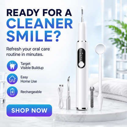 📢📢40% OFF !! ⏰Portable Ultrasonic Teeth Cleaner and Tartar Remover Set