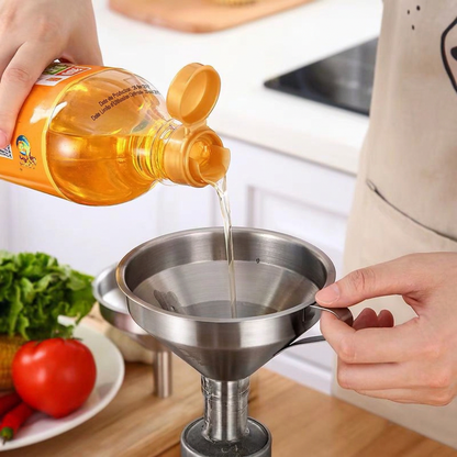 📢📢40% OFF !! ⏰ Stainless Steel Filter Funnel – Kitchen & Lab Multi-Use ✨
