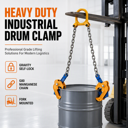 📢📢40% OFF !! ⏰Heavy Duty Oil Drum Lifting Clamp Forklift and Crane Drum Lifter for Steel Metal Drums Die Forged Drum Handling Tool