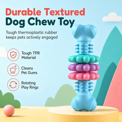 ✨Durable TPR Bone Shaped Dog Chew Toy Bite Resistant Teething Toy for Large Dogs