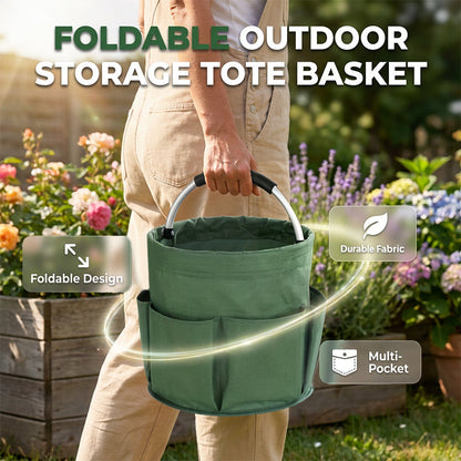 🧺 LIMITED-TIME 50% OFF! 🪴 Collapsible Picnic Basket Foldable Cleaning Caddy – Multi-Pocket, Sturdy, Space Saving ✨