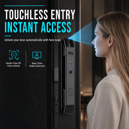 Smart Fingerprint Door Lock with Palmprint and Face Recognition Built-In and Remote Management Keyless Entry Password Lock for Home Security