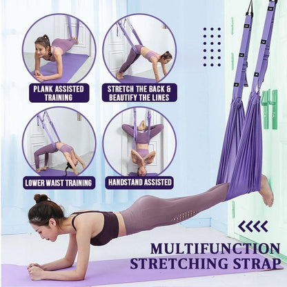 Upgraded Door Yoga Stretching Strap – Adjustable Length, Numbered Loops & Wide Soft Support for Flexibility