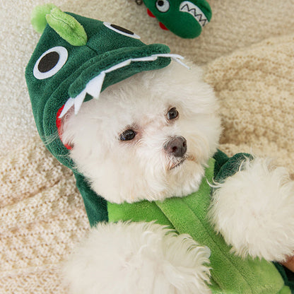 📢📢50% OFF !! ⏰Warm Plush Pet Dinosaur Hoodie Jumpsuit