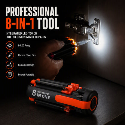 📢📢 50% OFF🔧 Folding Multi-Bit Screwdriver with LED