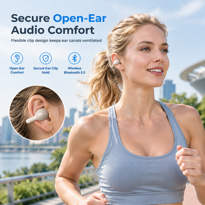 📢📢 50% OFF🎧Open Ear Clip On Wireless Bluetooth Earbuds for Sports