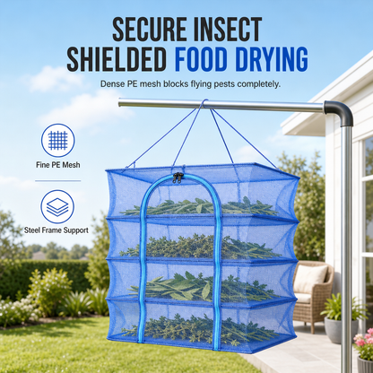 📢📢 50% OFF🌿 Foldable Food Drying Net – Breathable Hanging Mesh Cage with Insect Protection