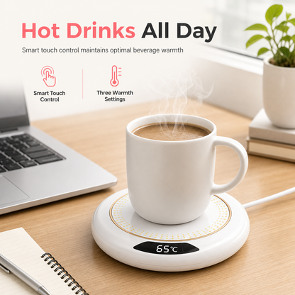 📢📢 50% OFF☕ Electric Mug Warmer – 3 Temperature Settings & Touch Control to Keep Coffee and Tea Warm