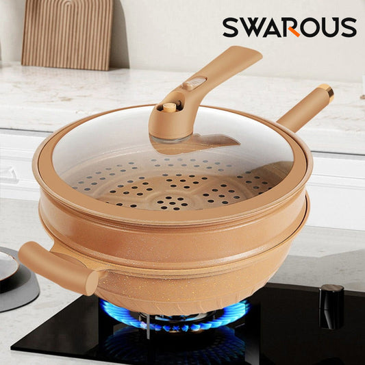 🔥OLD Styles🔥 Non-Stick Wok With Steamer Basket
