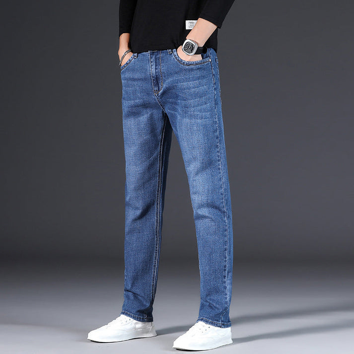 Men's elastic high waist straight leg jeans – swarous