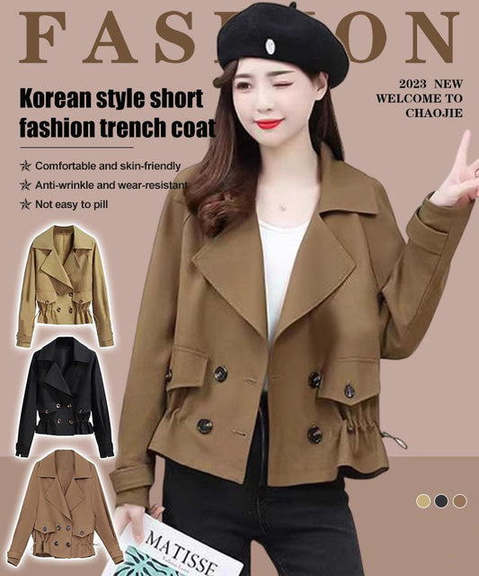 Korean Style Short Fashion Trench Coat (50% OFF)