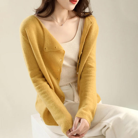 Single-Breasted Knit Cardigan