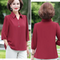 2024 New Temperament Solid Color Lapel Chiffon Shirt