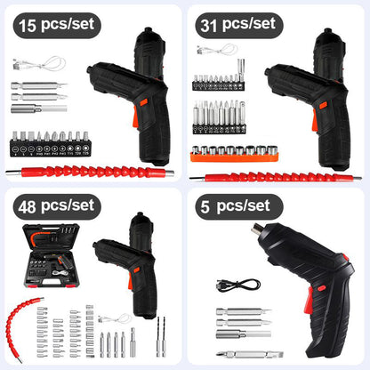 USB rechargeable, battery-powered and rotatable screwdriver set
