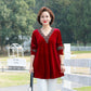 【The Best Gift for Mom】V-neck Long Sleeve Velvet T-shirt